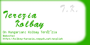 terezia kolbay business card